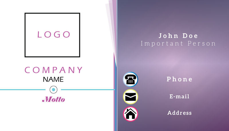 White and Purple Business Card